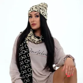 ON1 Beanie And Scarf - Beige|Black