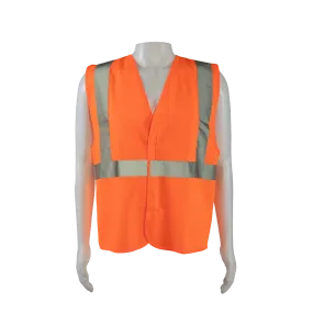 OV2-EC ANSI/ISEA Economy Class 2 Safety Vest Orange Solid Hook & Loop Front Closure