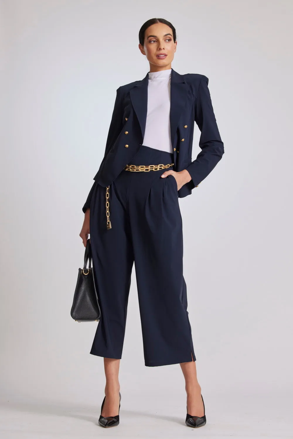 Paula Ryan High Waist Corset Pant - Navy