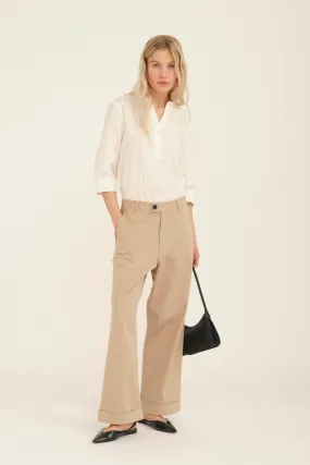 PD-Birkin Weekend Cropped Pant - Chalk Beige