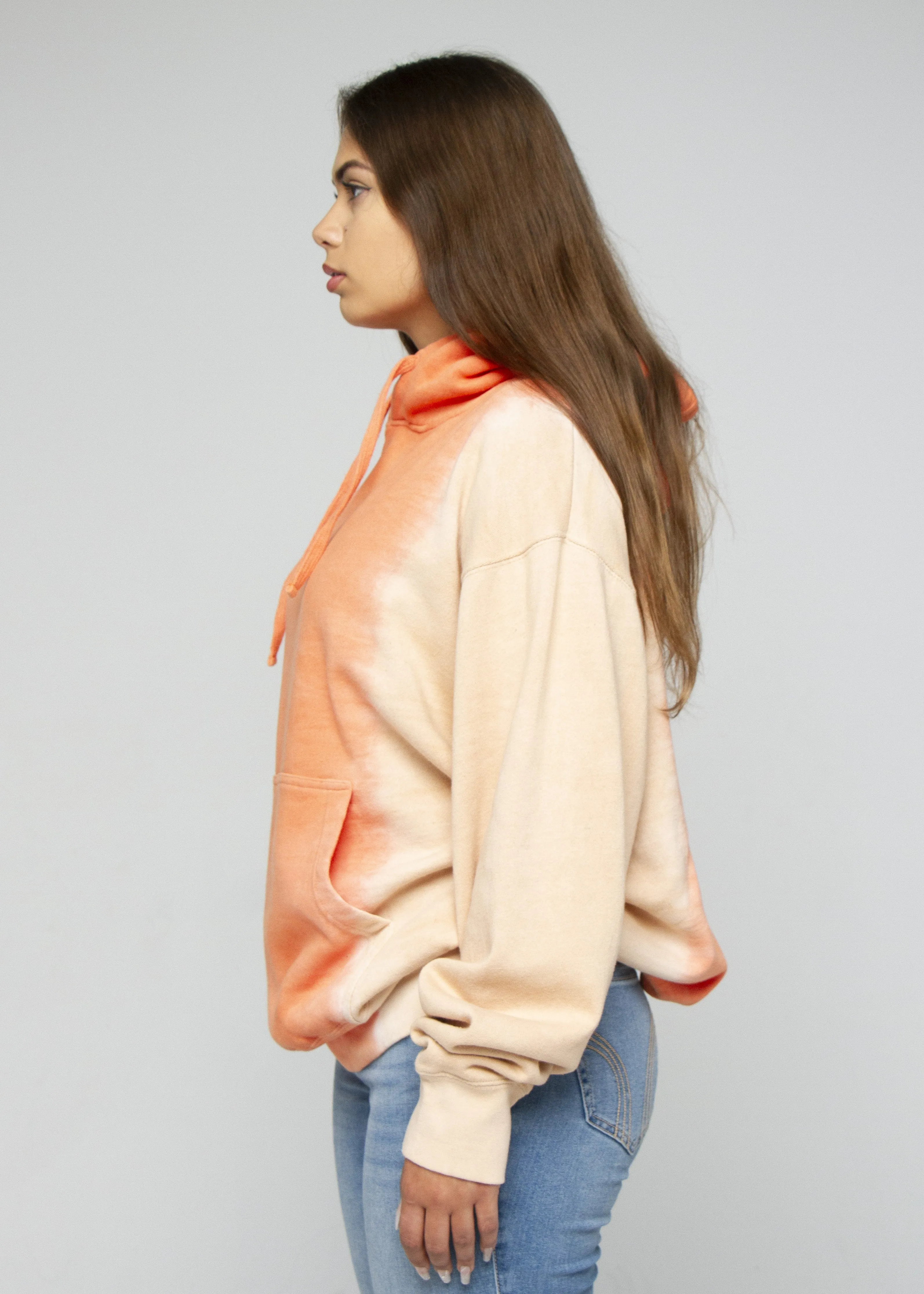 Pink / Orange Nude Dip Dye Hoodie