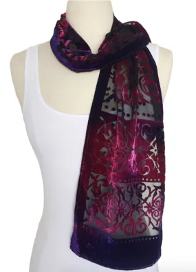 Pink Purple Silk Viscose Scarf