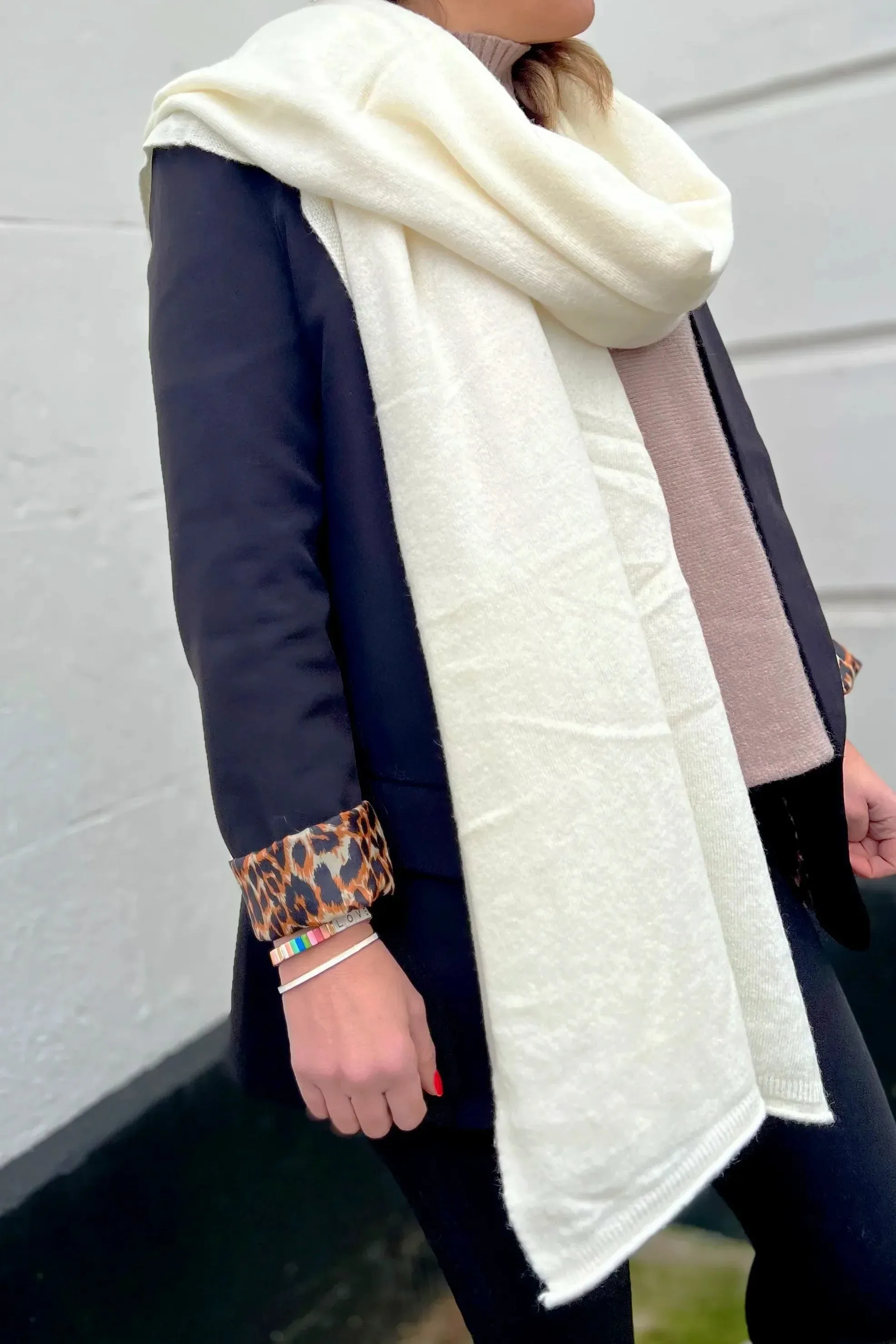 Plain Cashmere Blend Blanket Scarf