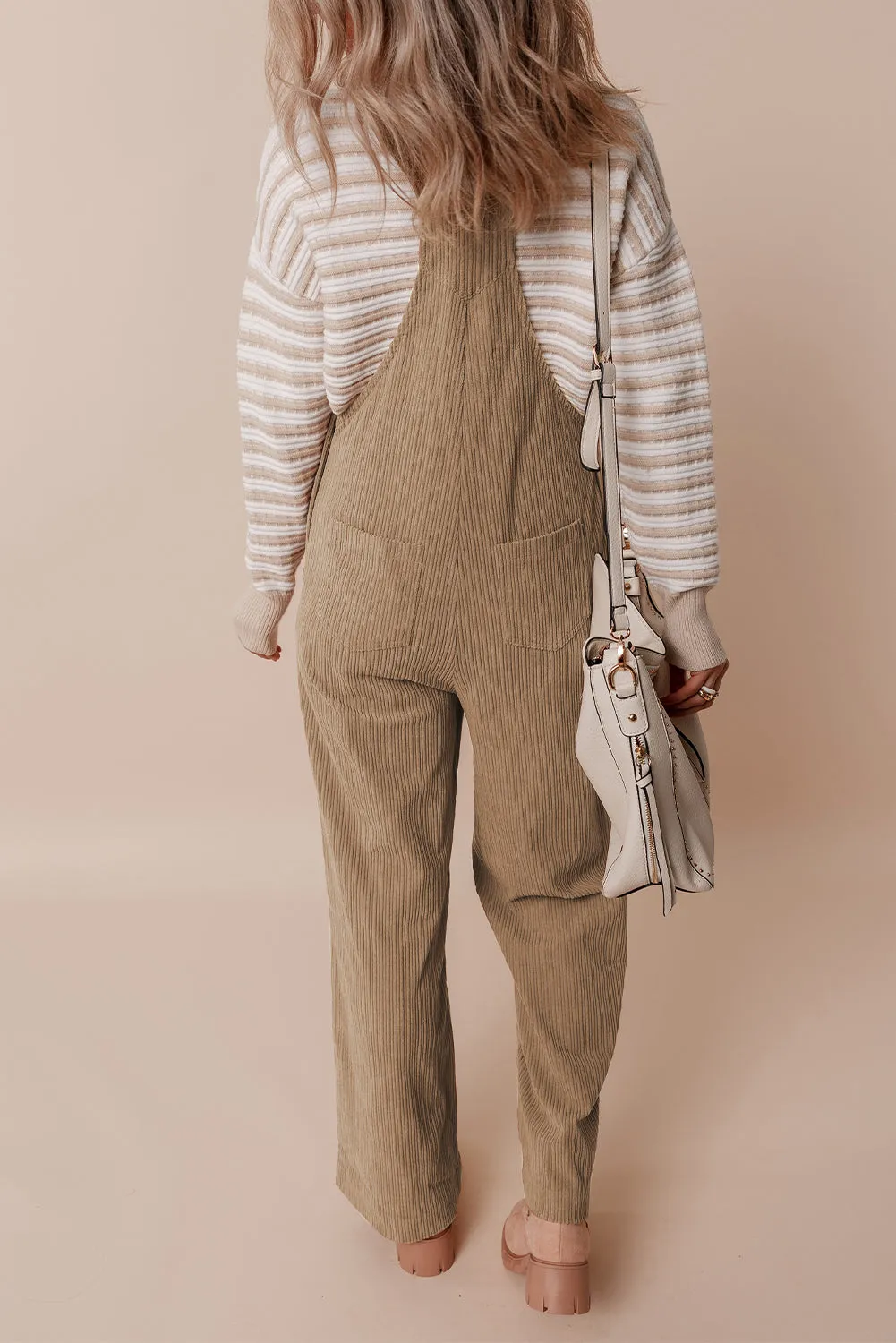 Pocketed Loose Fit Corduroy Overall