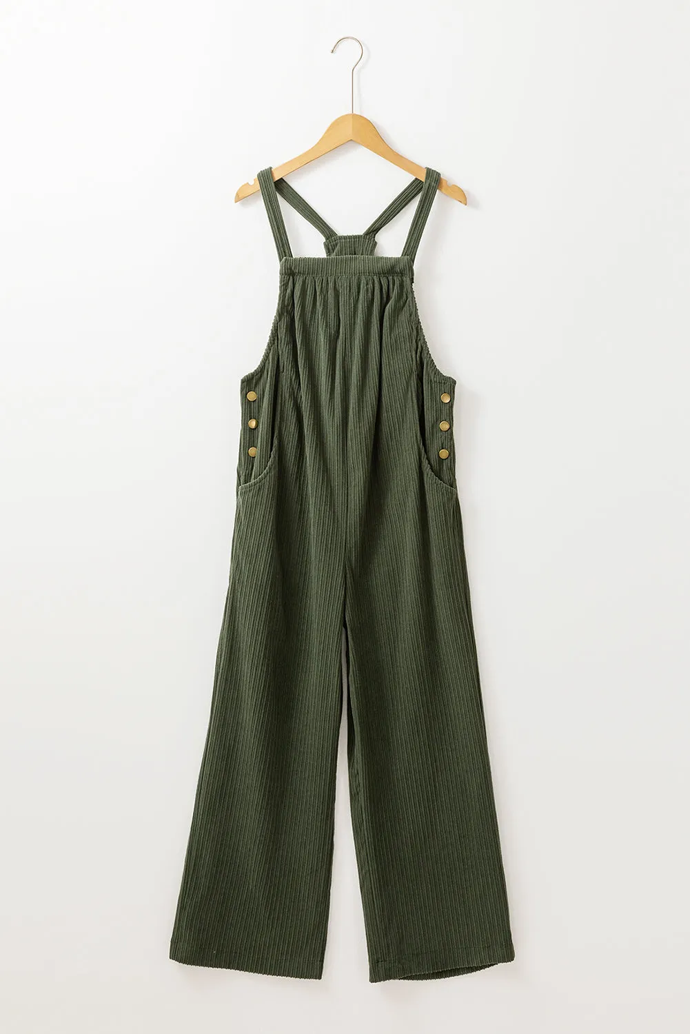 Pocketed Loose Fit Corduroy Overall