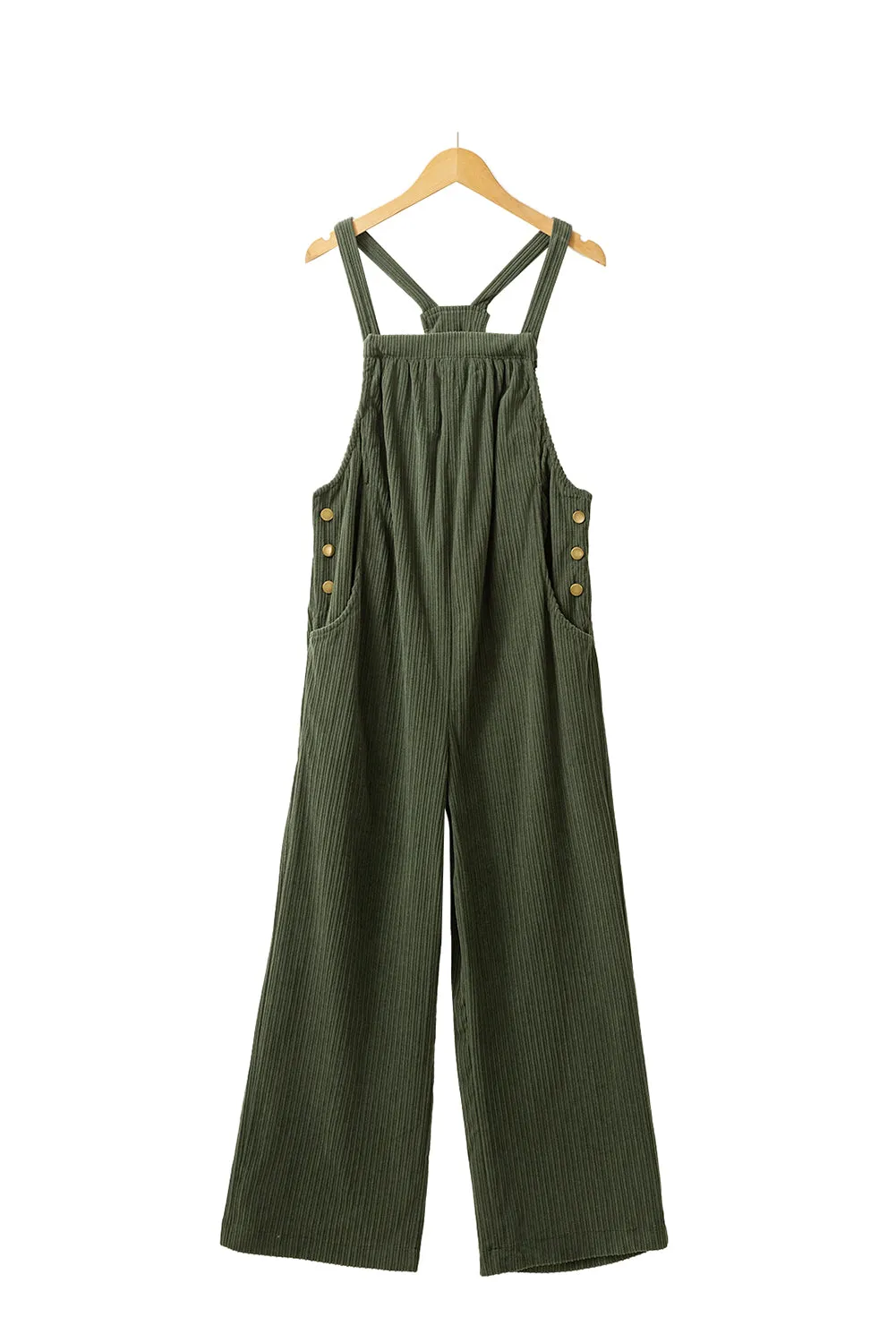 Pocketed Loose Fit Corduroy Overall