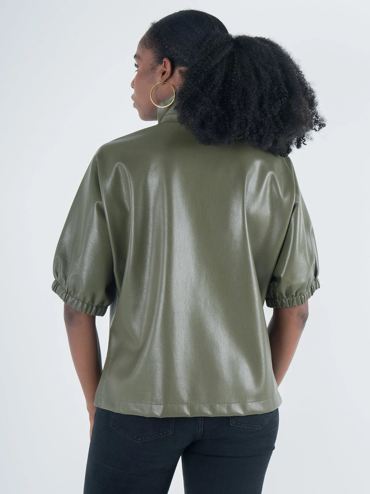 Poppy Top - Olive Night Vegan Leather