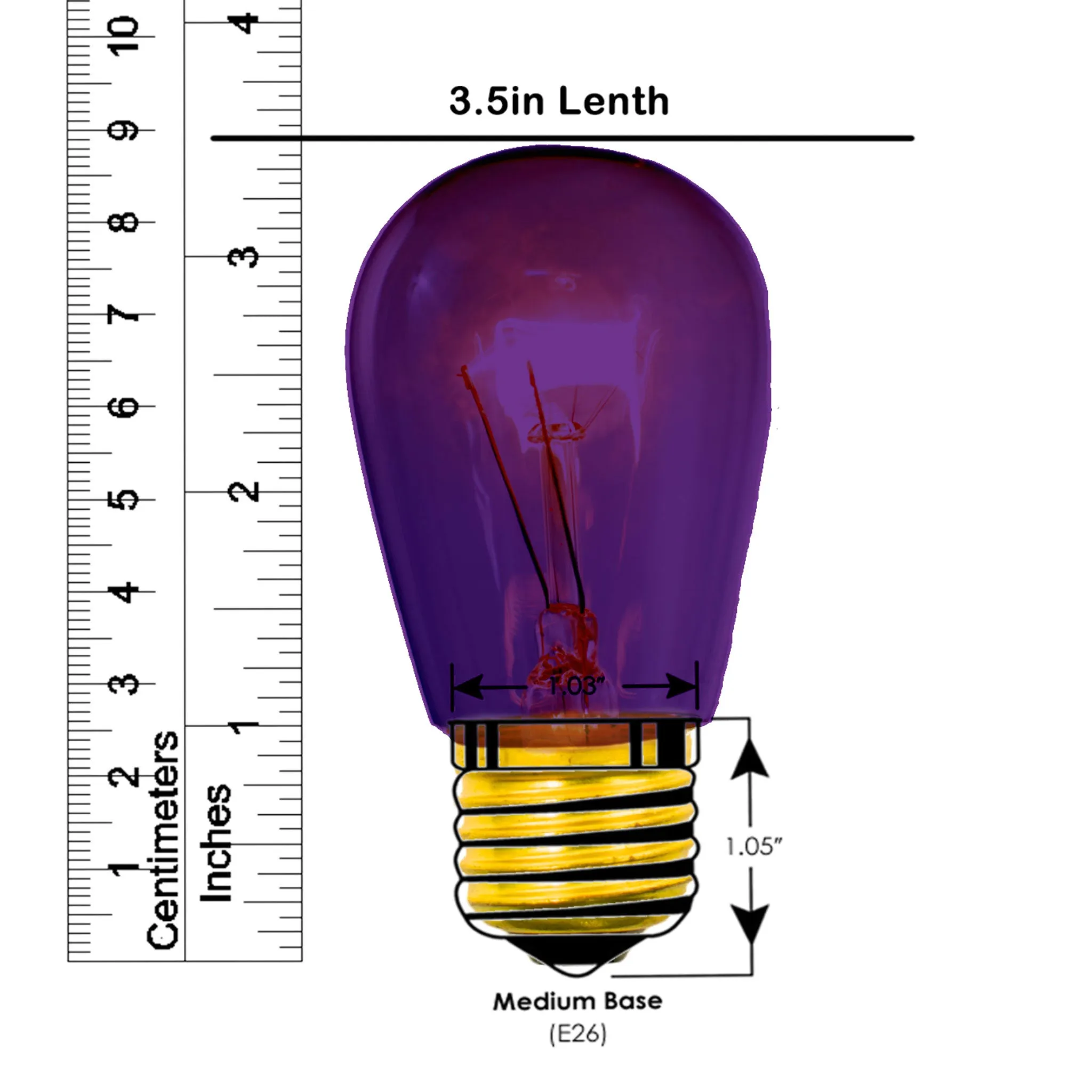 Purple S14 Edison Light Bulbs