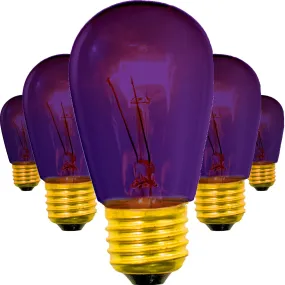 Purple S14 Edison Light Bulbs