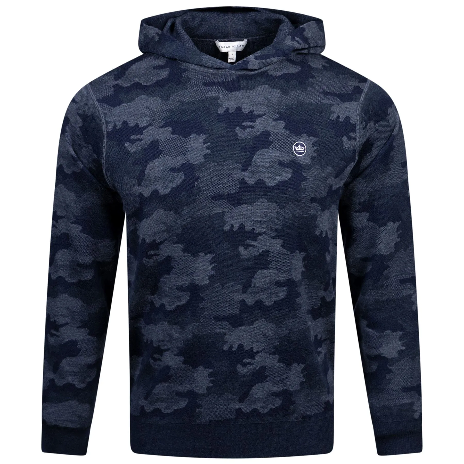 Reversible Camo Popover Hoodie Navy - AW24