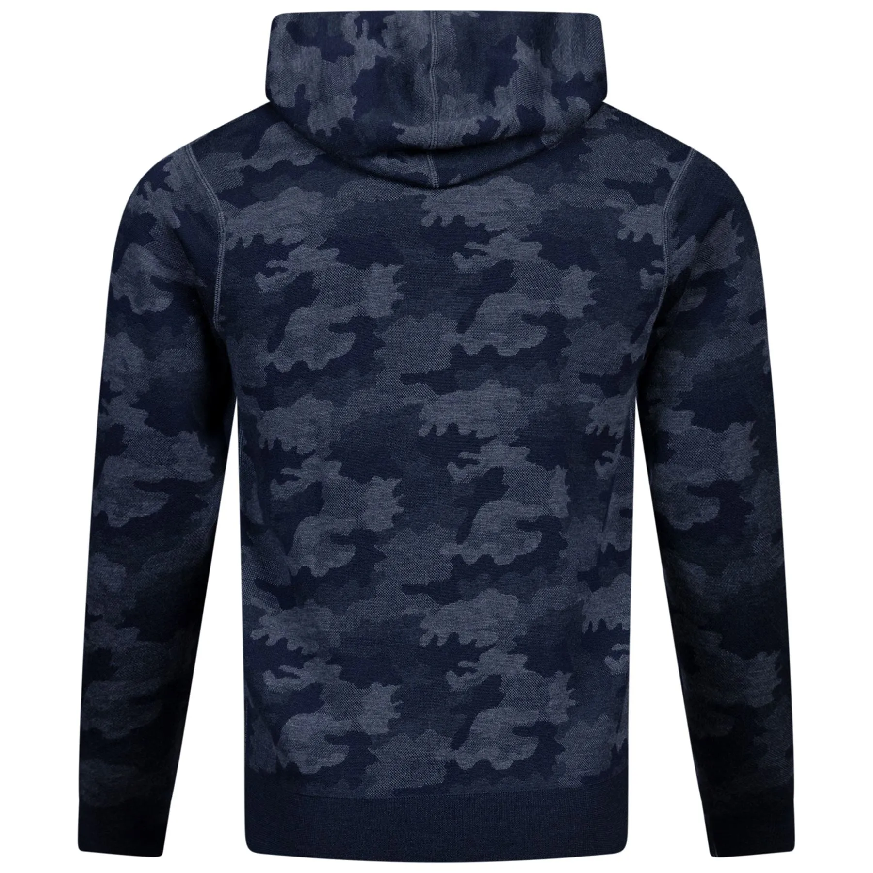 Reversible Camo Popover Hoodie Navy - AW24