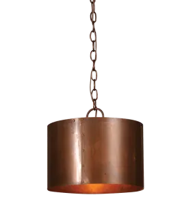 Round Copper Drum Chandelier - Small