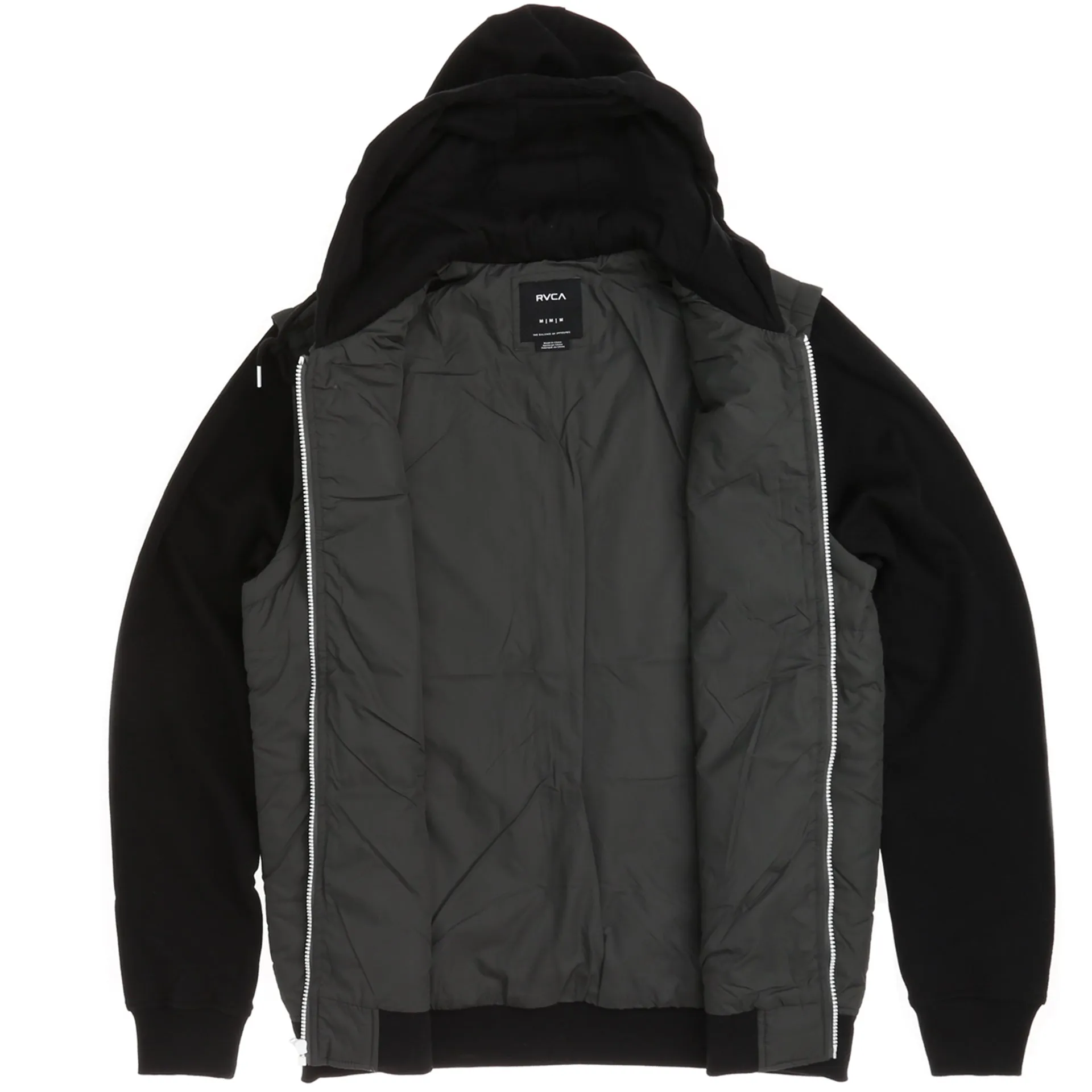 RVCA Puffer Zips Hoodie - Black/Charcoal