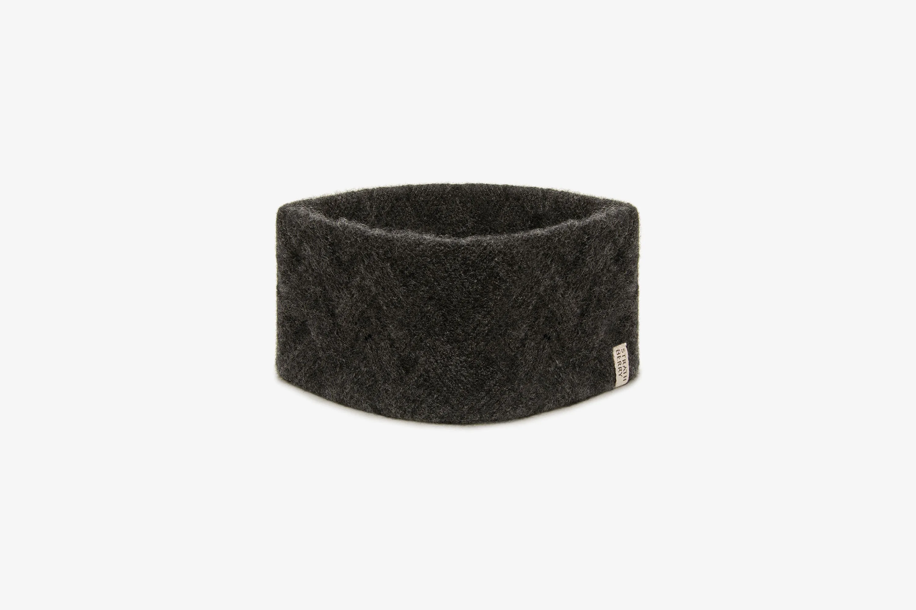 Sanday Cable Knit Pure Cashmere Headband - Charcoal