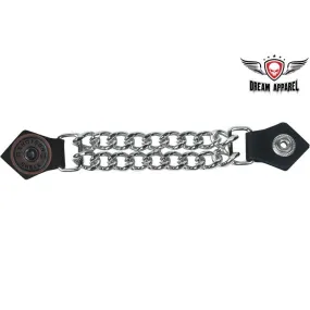 Shotgun Shell Leather Vest Extender W/ Chrome Chain