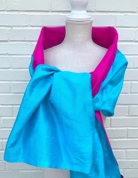 Silk Wrap in Fuchsia Turquoise (LW100)