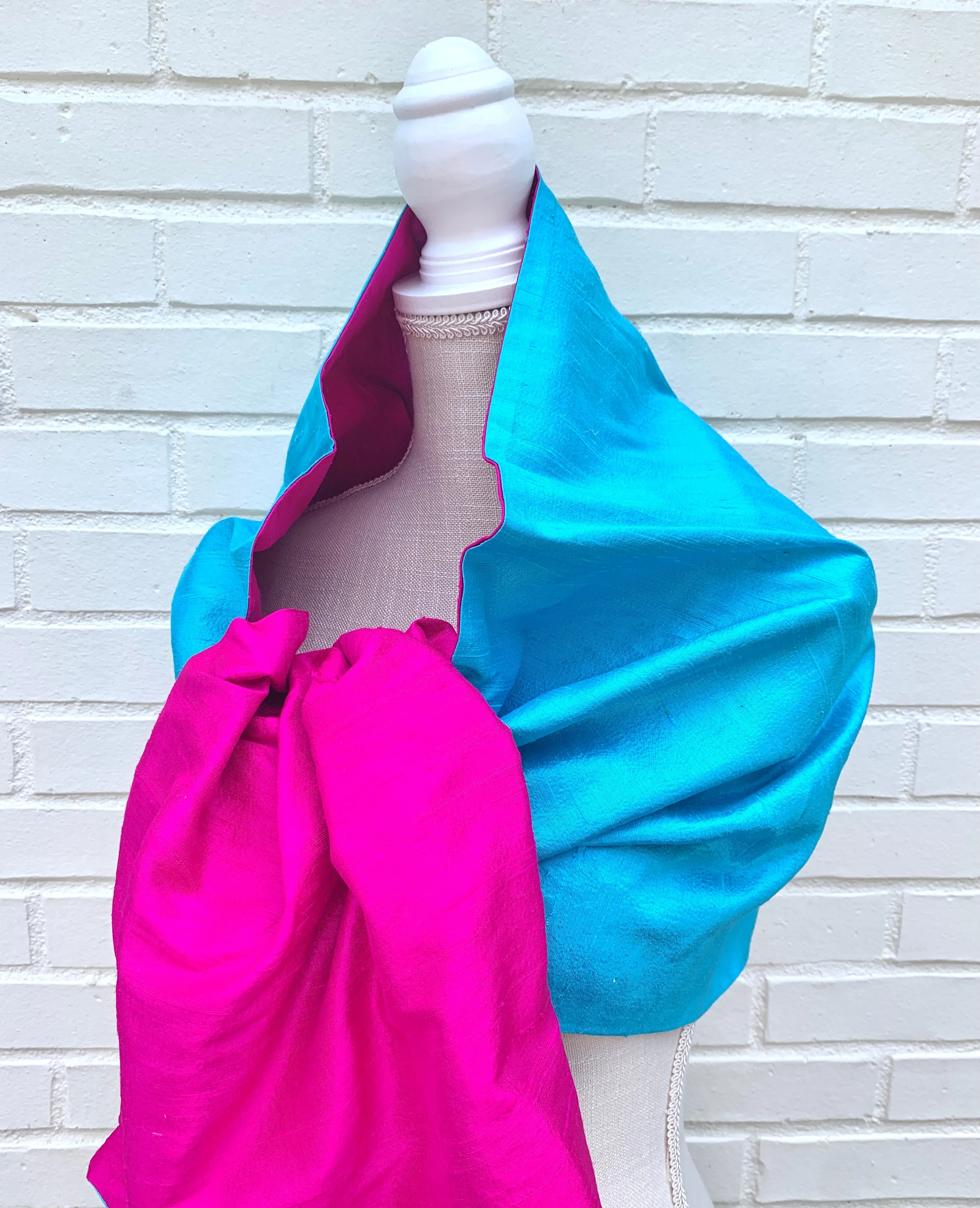 Silk Wrap in Fuchsia Turquoise (LW100)