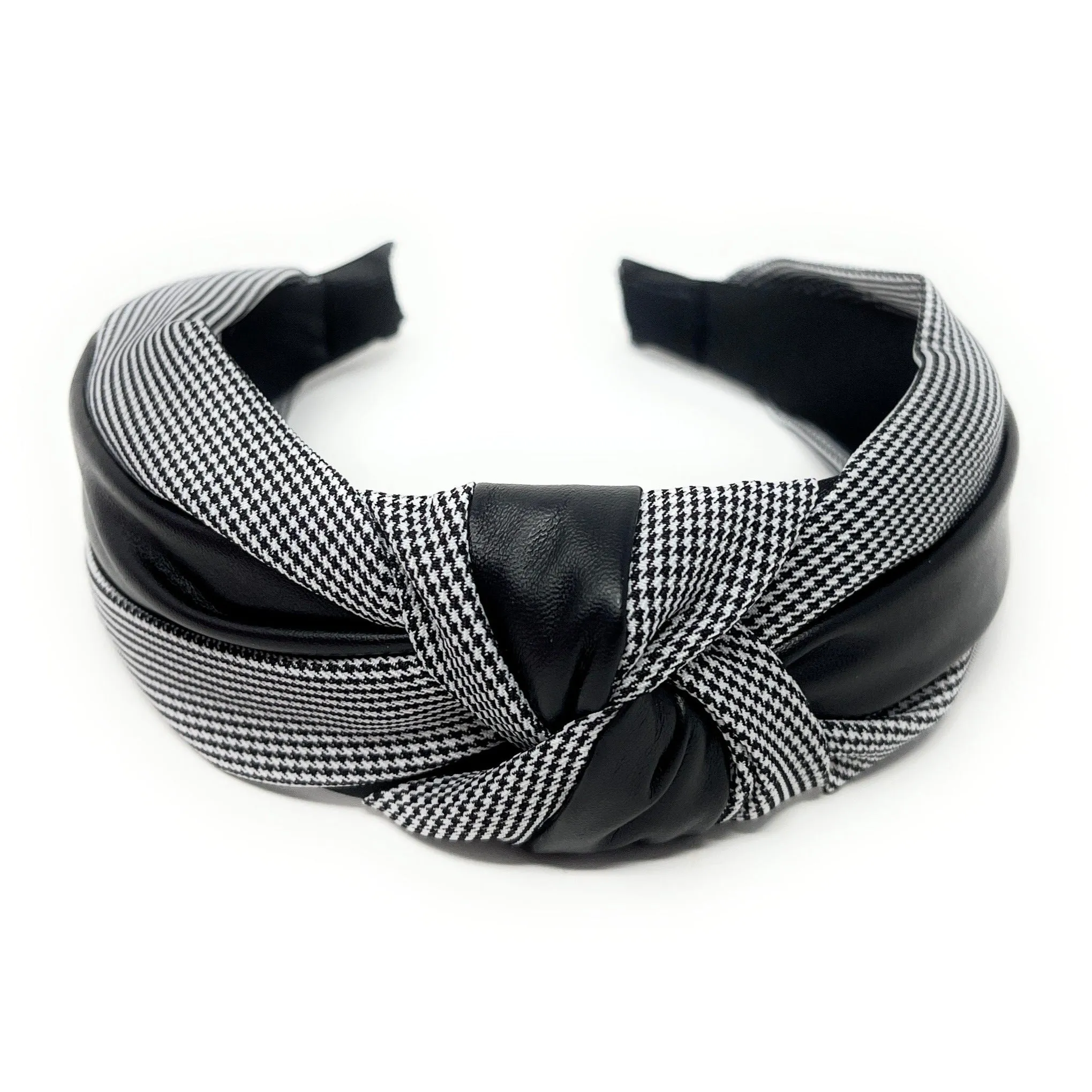 Small Houndstooth Top Knot Headband