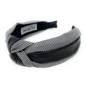 Small Houndstooth Top Knot Headband