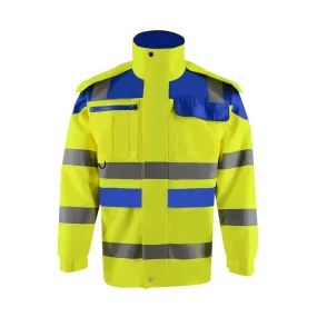 SMASYS 4-in-1 Safety Jackets for Men Fleece Lining Windbreaker High Vis Winter Coat