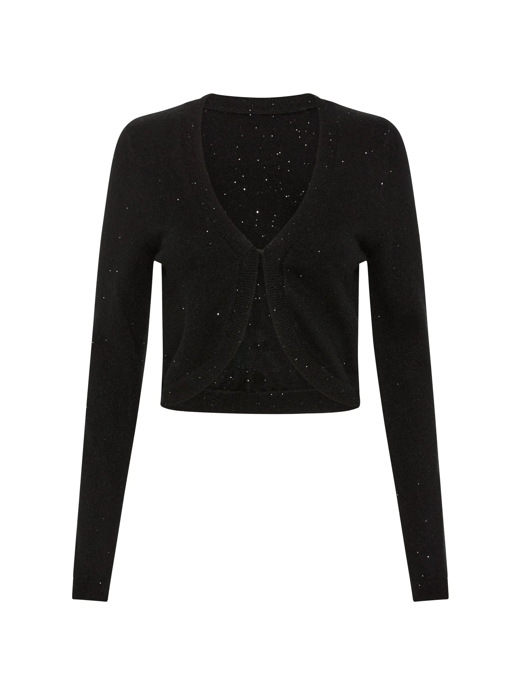 Sparkle Cashmere Bolero - Black & Oyster