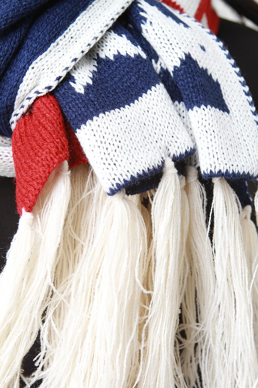 Stars And Stripes Fringe Hem Scarf