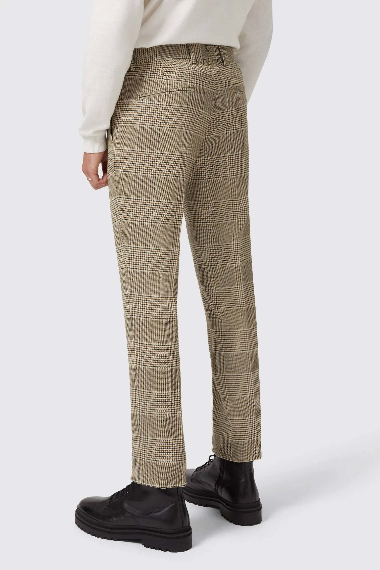 Strauss Slim Fit Neutral Check Suit