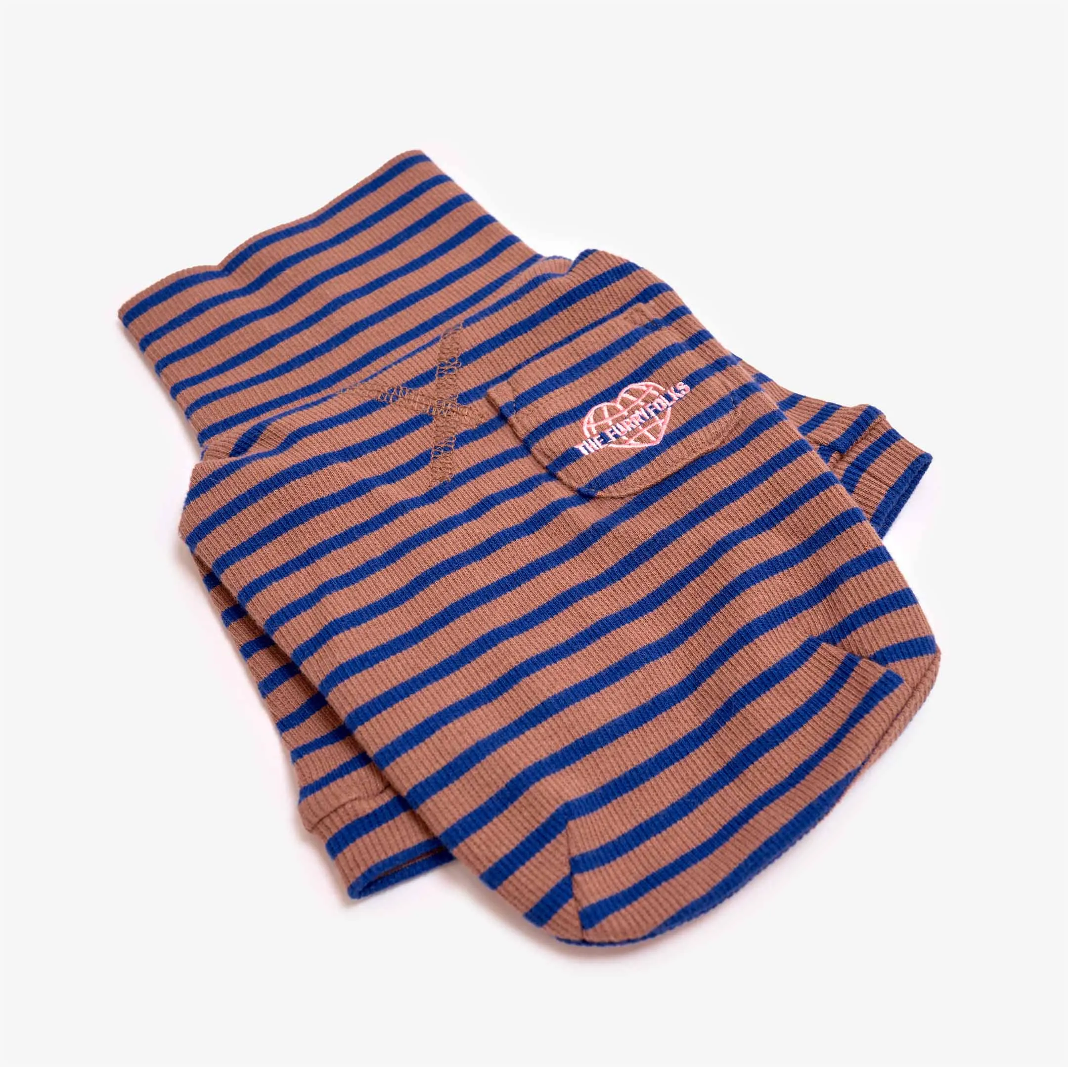 [Stripe Tee] Cobalt & Brown