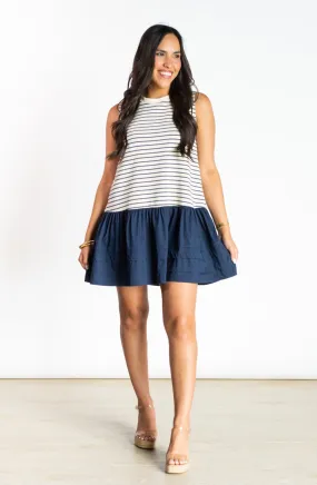 Stroll The Boardwalk Navy Stripe Dress