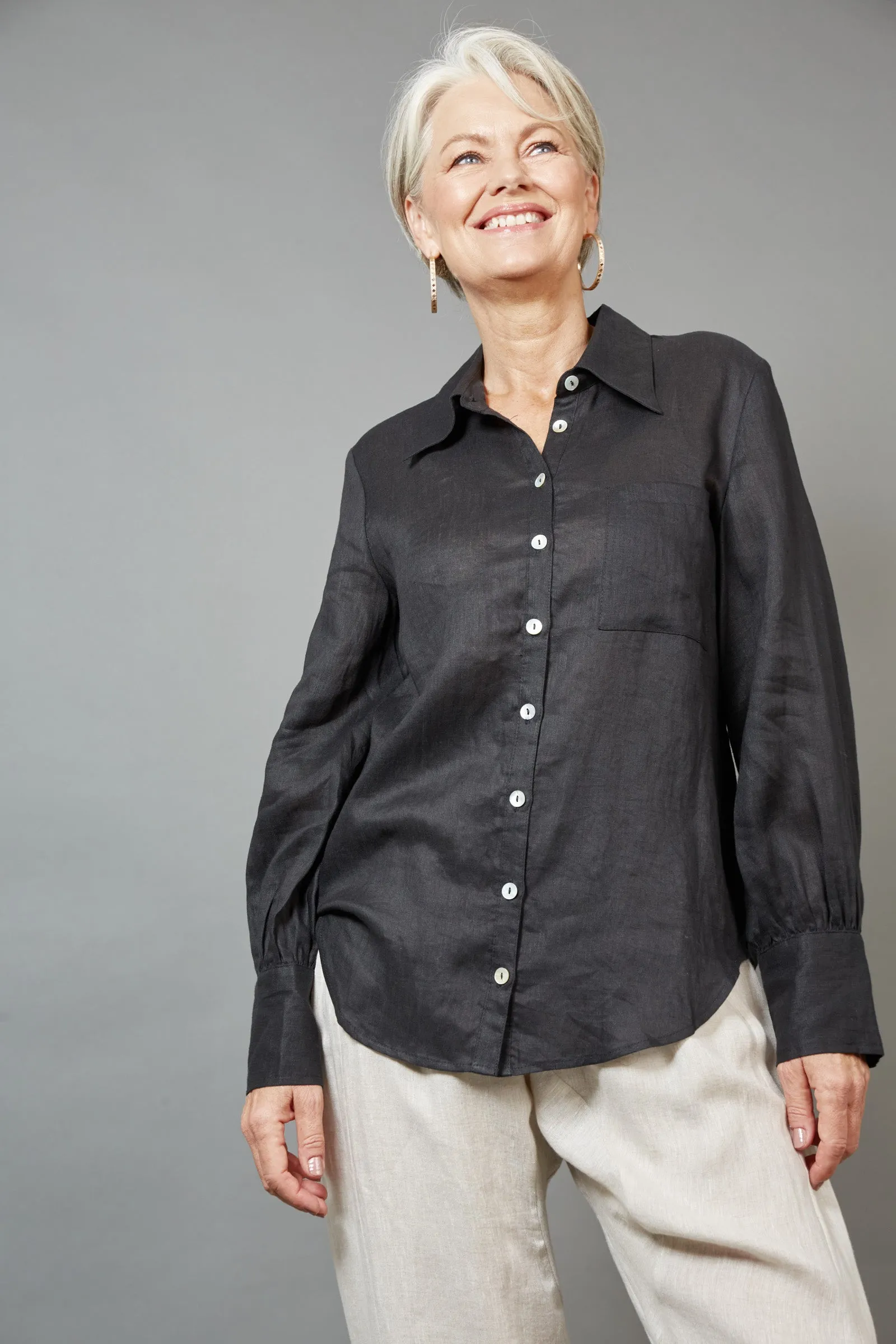 Studio Linen Shirt - Black