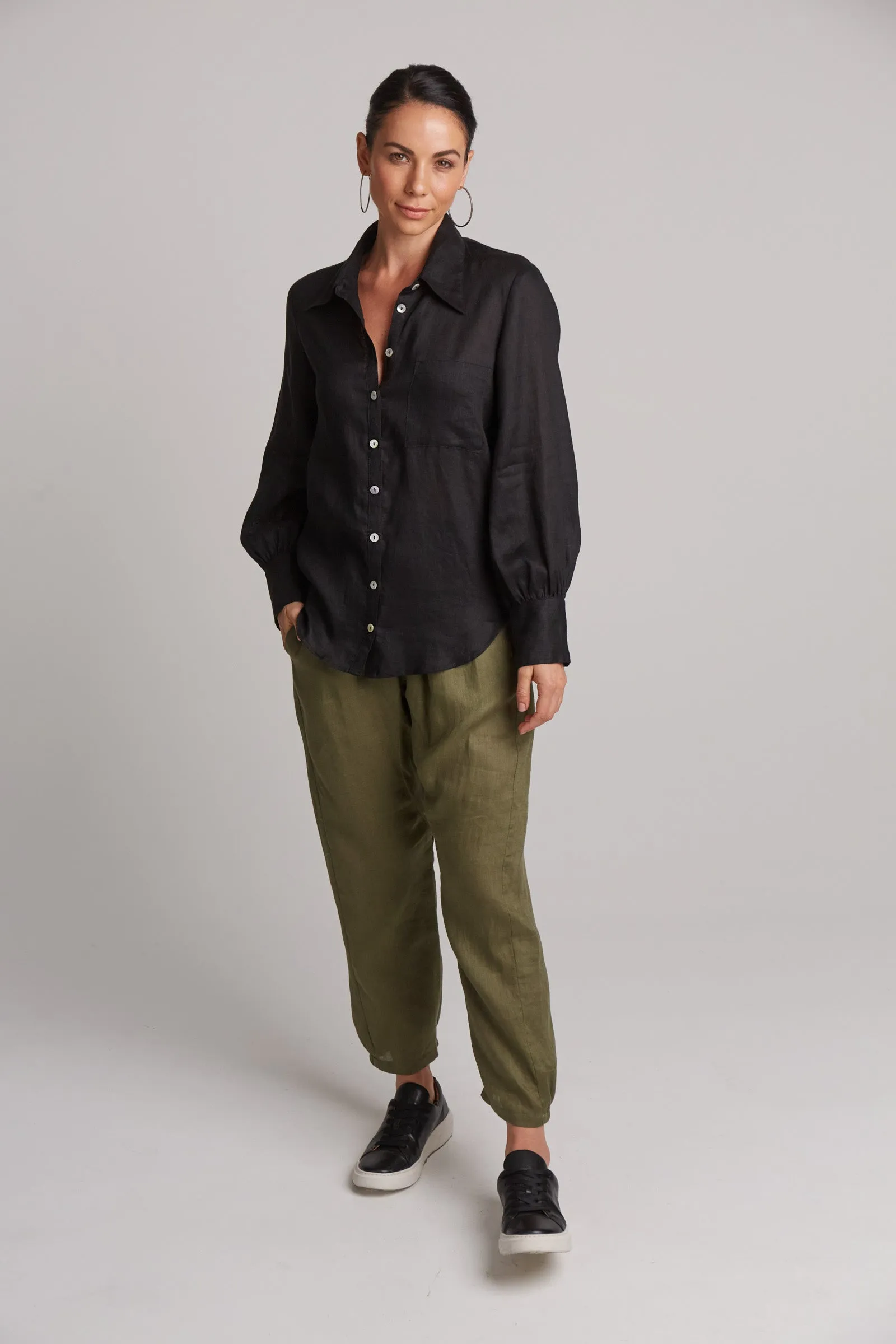 Studio Linen Shirt - Black