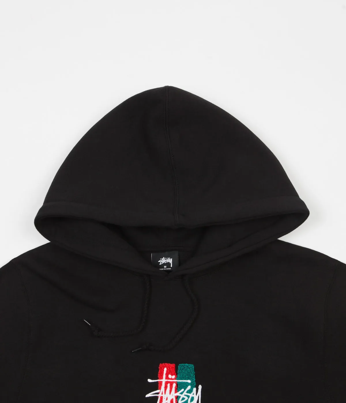 Stussy Bars Logo Applique Hoodie - Black