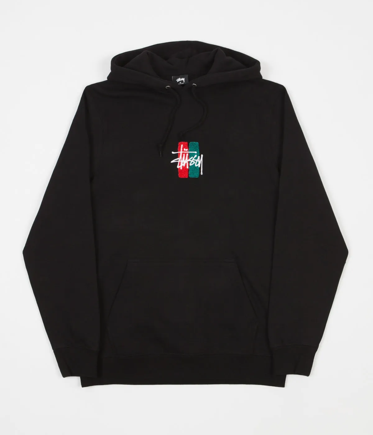 Stussy Bars Logo Applique Hoodie - Black