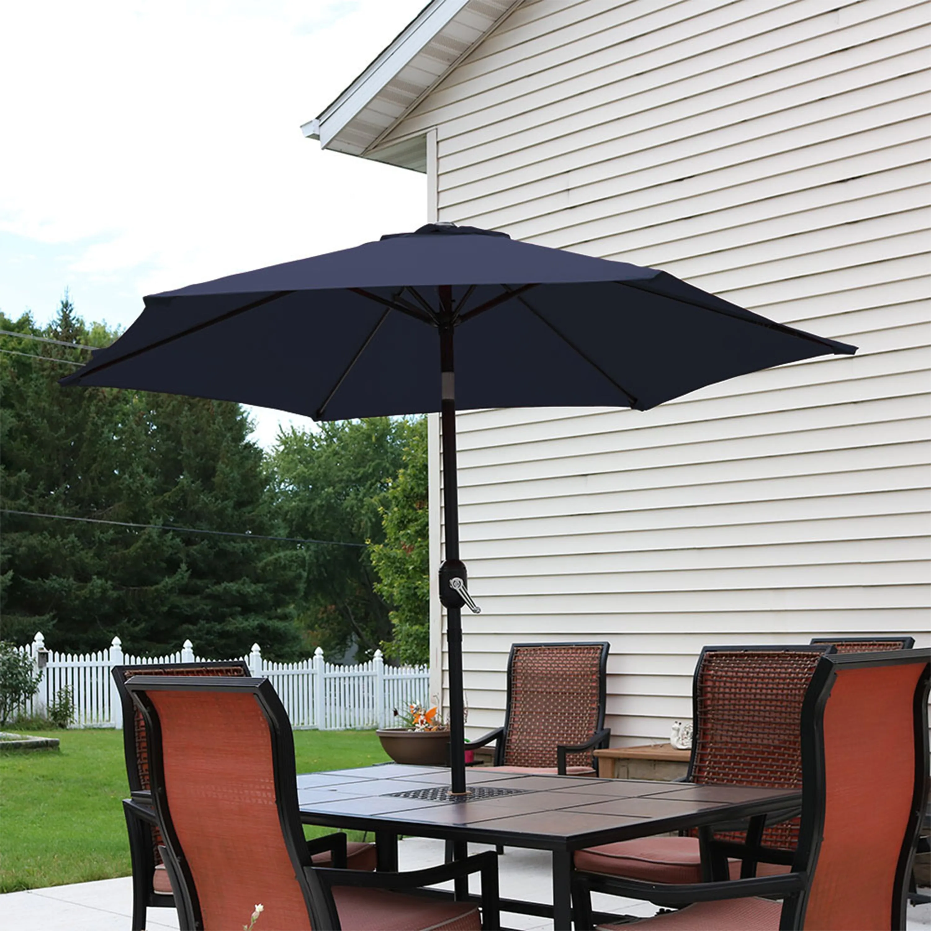 Sunnydaze 7.5' Aluminum Patio Umbrella with Tilt and Crank