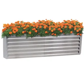 Sunnydaze Galvalume Steel Raised Garden Bed - 71" Rectangle