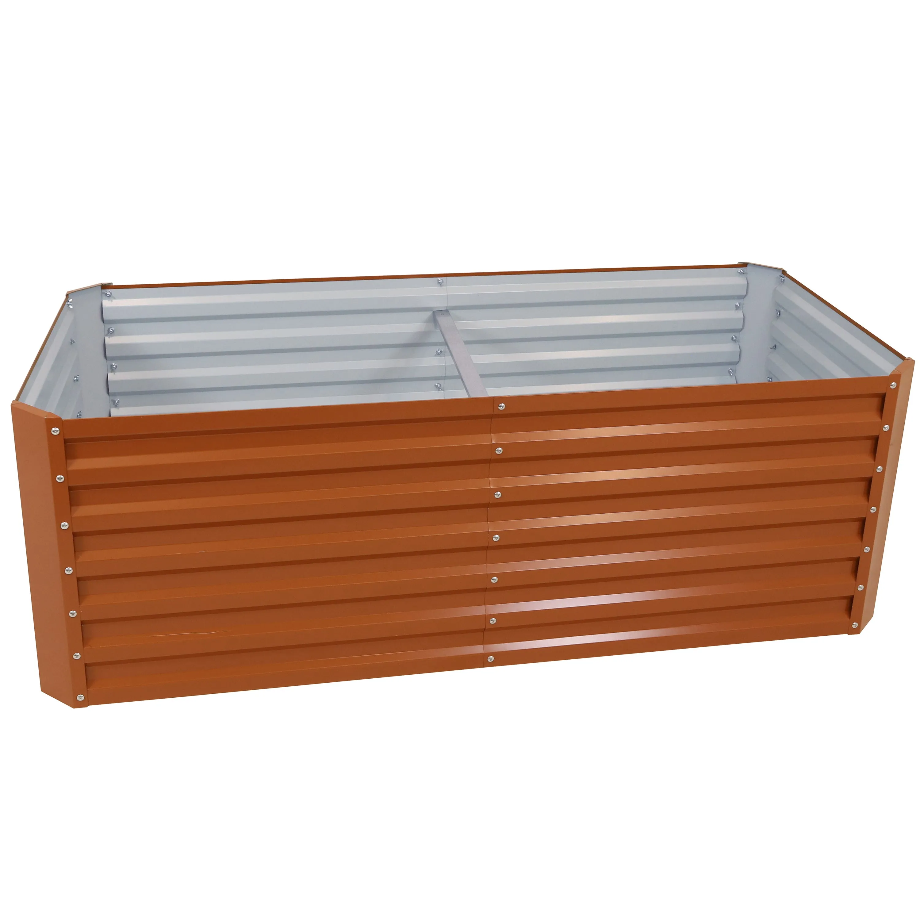 Sunnydaze Galvalume Steel Raised Garden Bed - 71" Rectangle