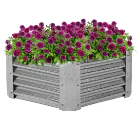 Sunnydaze Galvanized Steel Raised Garden Bed - Hexagon