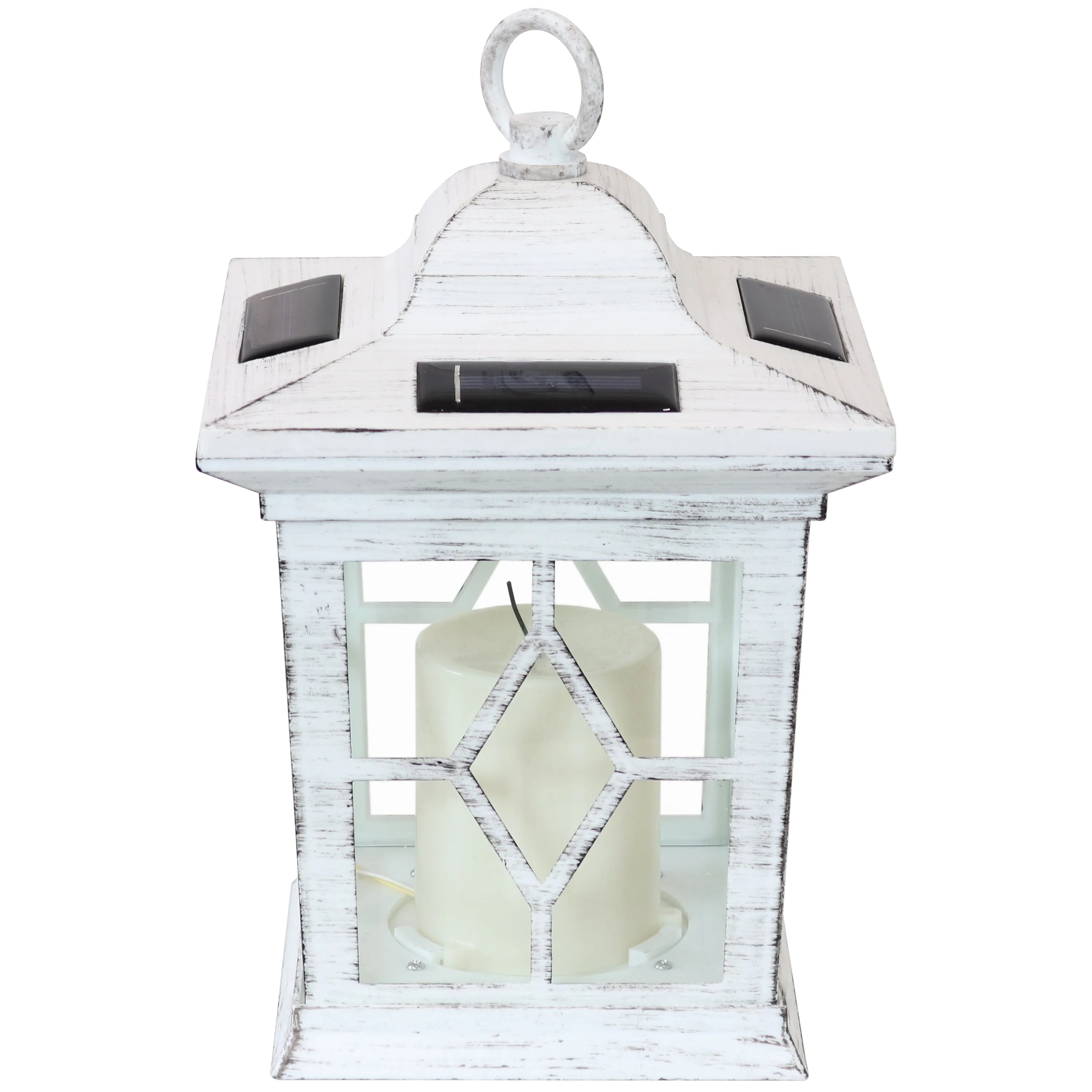 Sunnydaze Lucien Outdoor Decorative Solar LED Candle Lantern - White - Set of 4