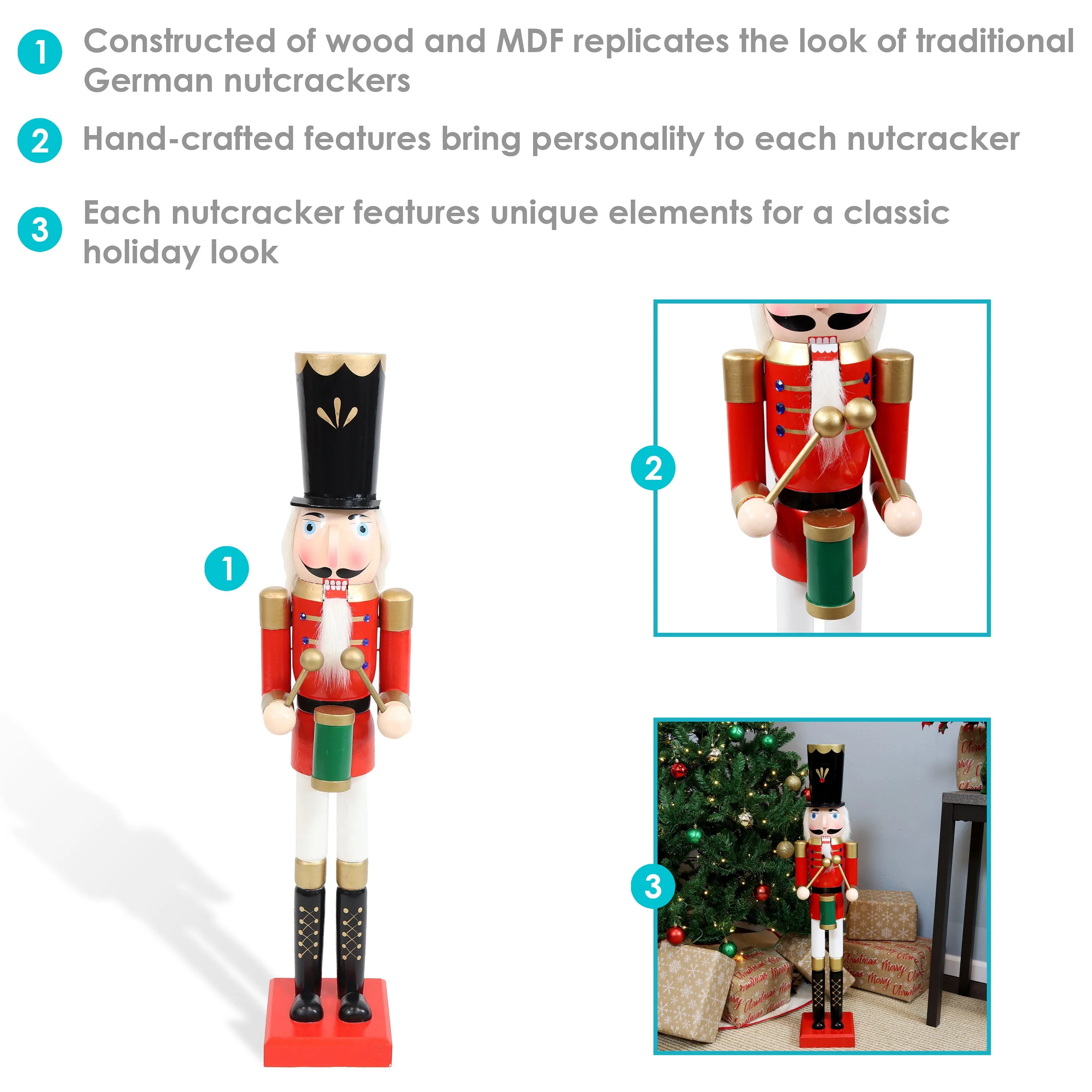 Sunnydaze Noah the Harmonious Indoor Nutcracker Statue - 35.75"