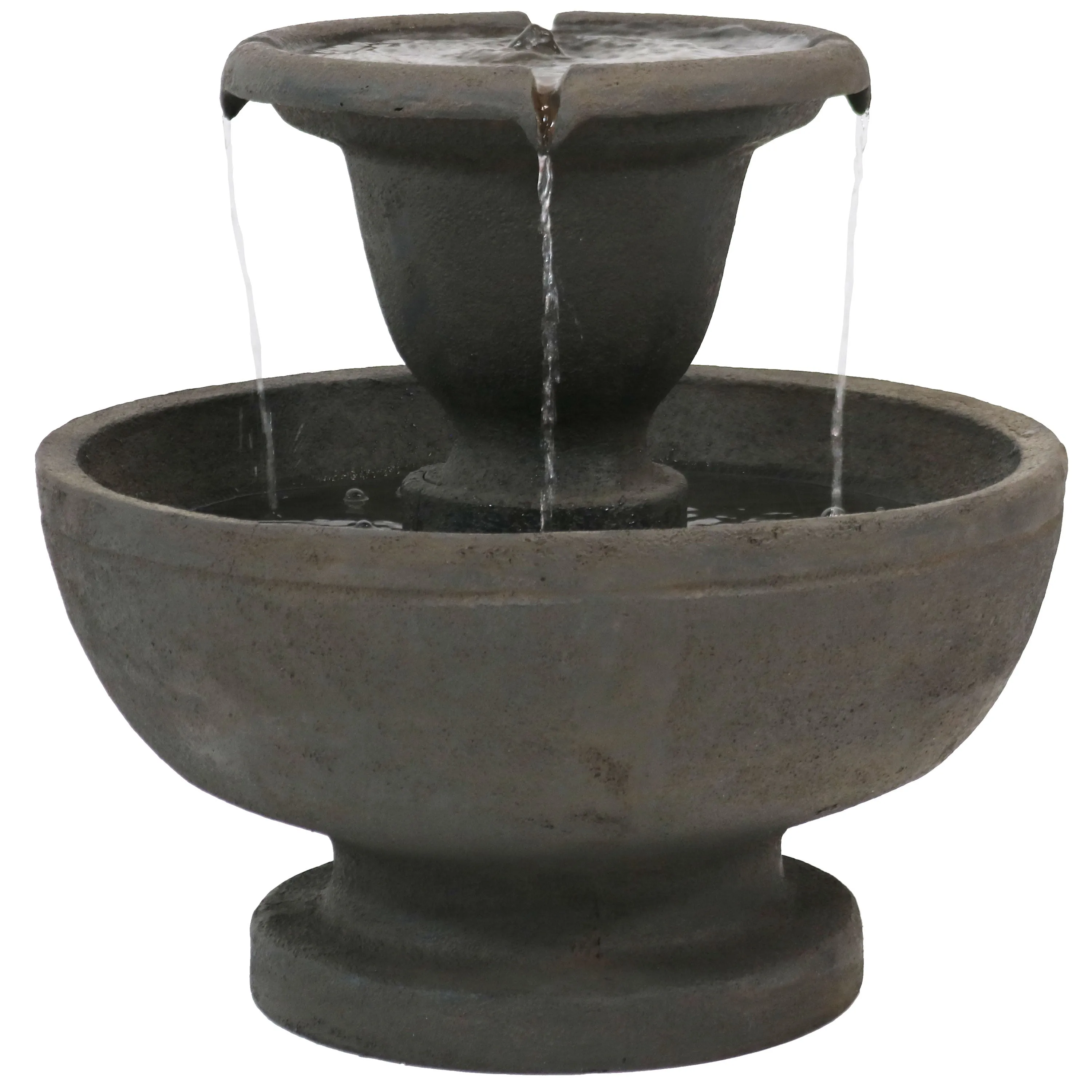 Sunnydaze Streaming Falls 2-Tier Outdoor Fountain - 25" H