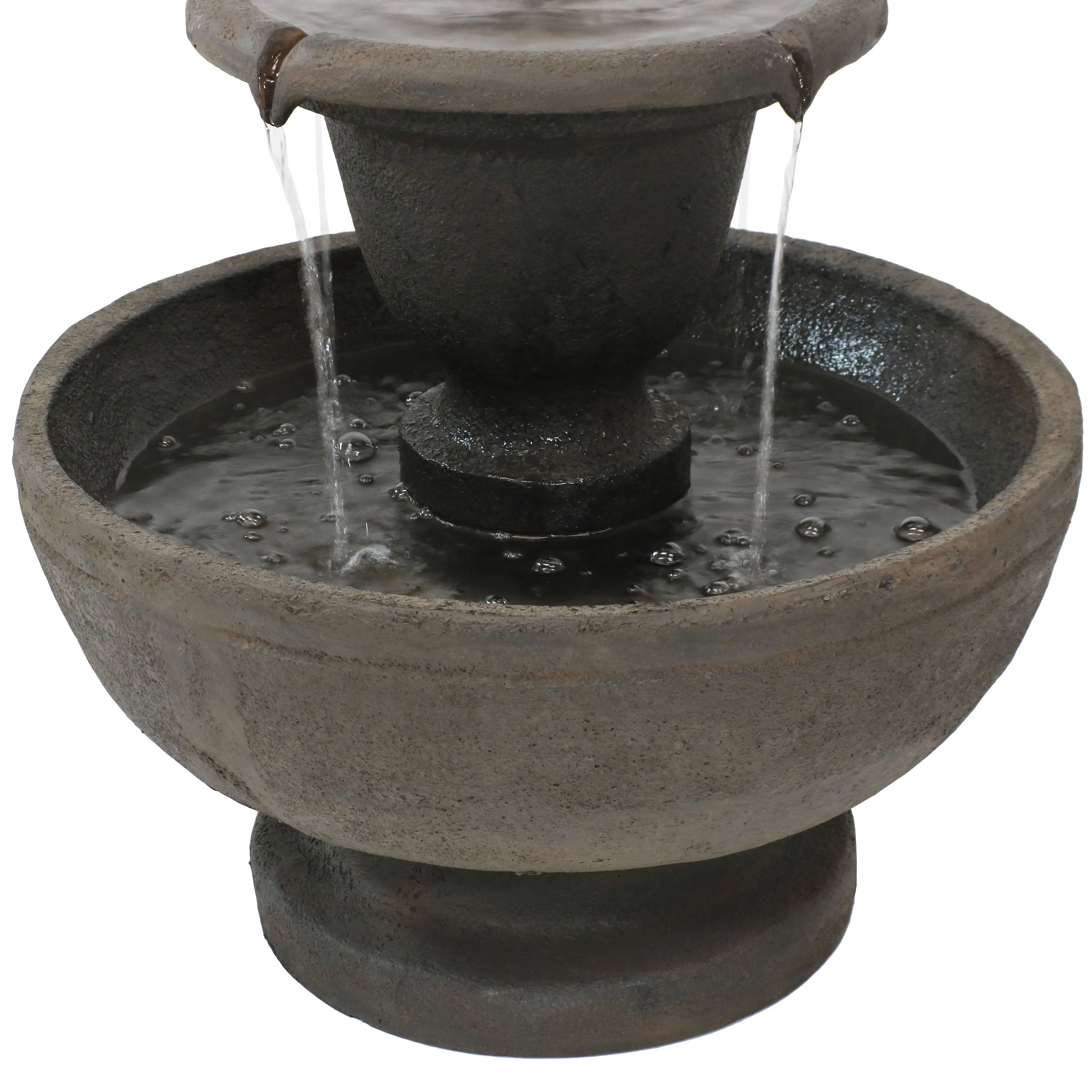 Sunnydaze Streaming Falls 2-Tier Outdoor Fountain - 25" H