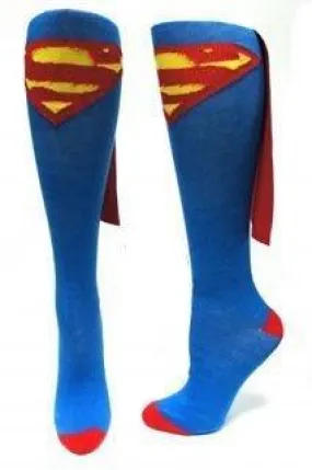 Superhero Womens Knee High Superman Cape Sock