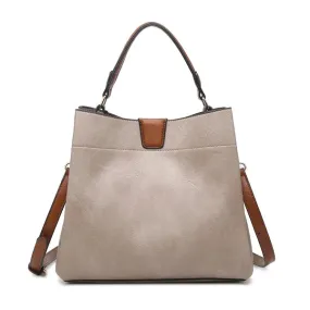 Three Compartment Satchel - Taupe