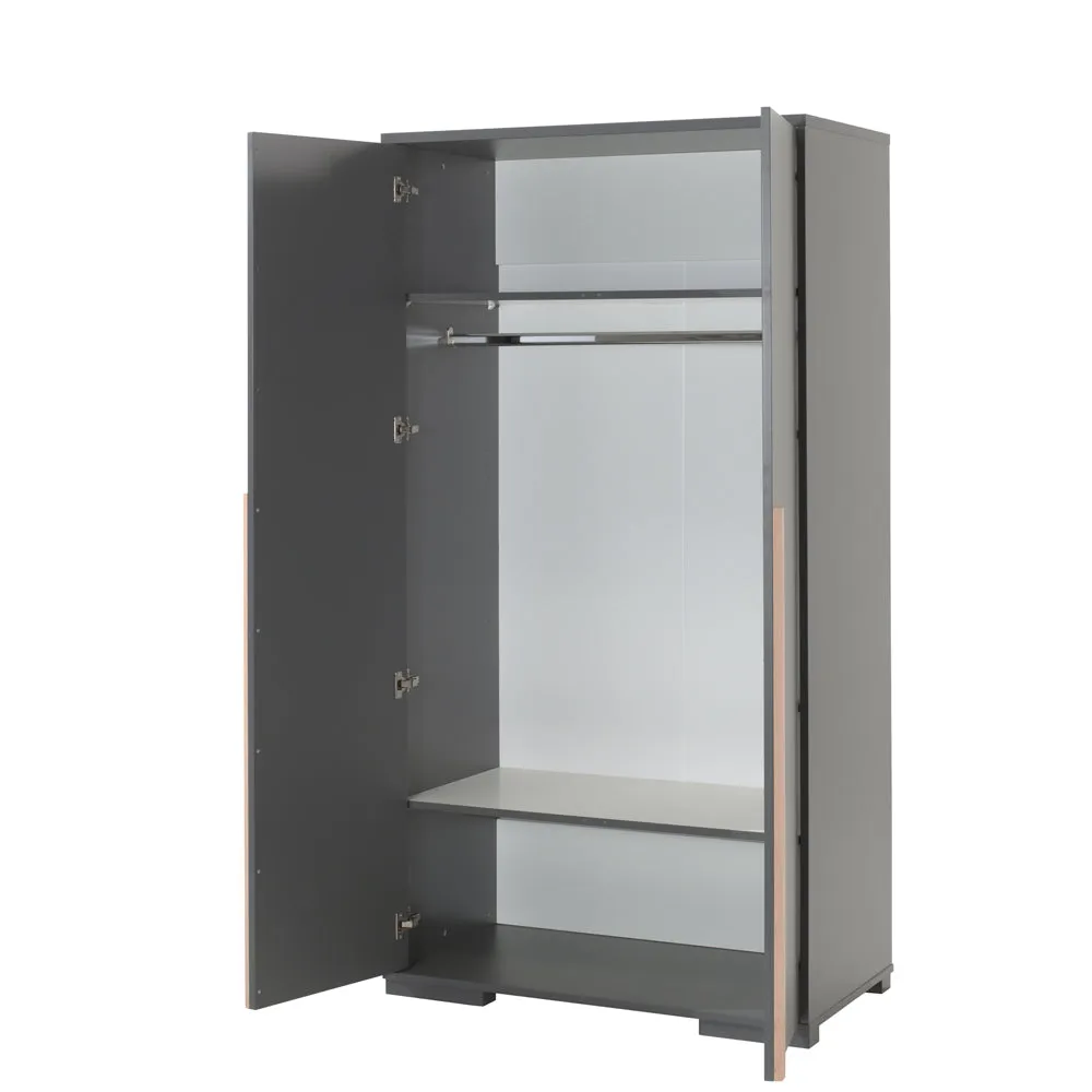 Vipack - London 2 Door Wardrobe - Grey