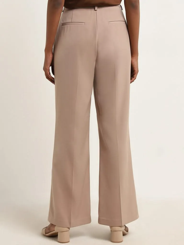 Wardrobe Dark Beige High-Rise Trousers