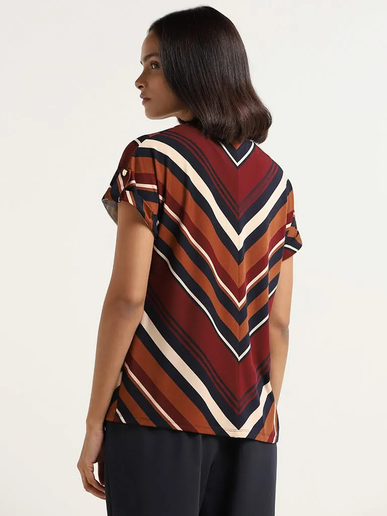 Wardrobe Multicolor Striped Cotton Blend Top