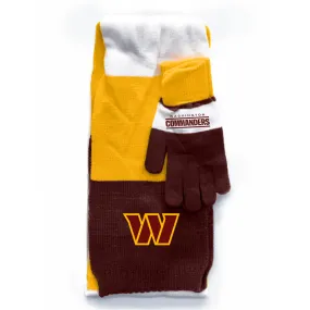 WASHINGTON COMMANDERS TRI-COLOR SCARF AND GLOVE SET