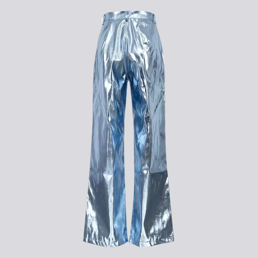 Wide-leg high-waist jeans pants for ladies