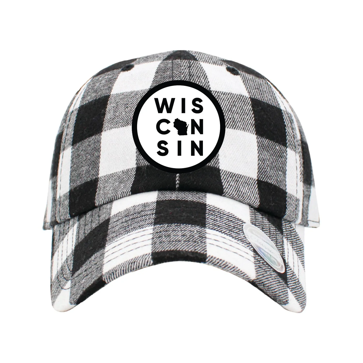 Wisconsin Patch Plaid Baseball style Cap