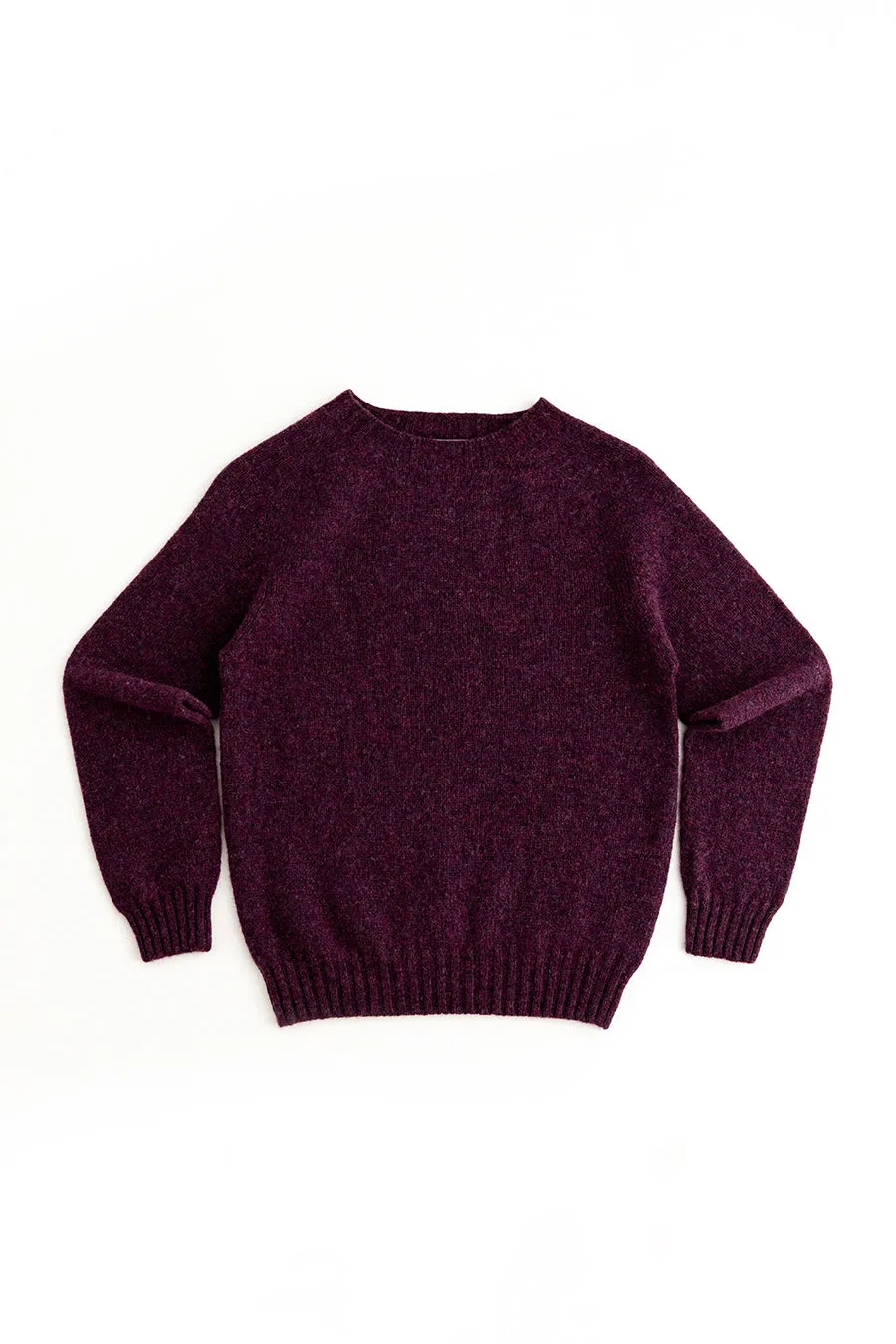 Womens Seamless Saddle Shoulder Shetland Jumper - Aubergine